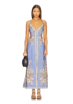 Zimmermann Ottie Slip Dress in Blue Floral Size 0 / Au 8 for rent on The Volte - image 1