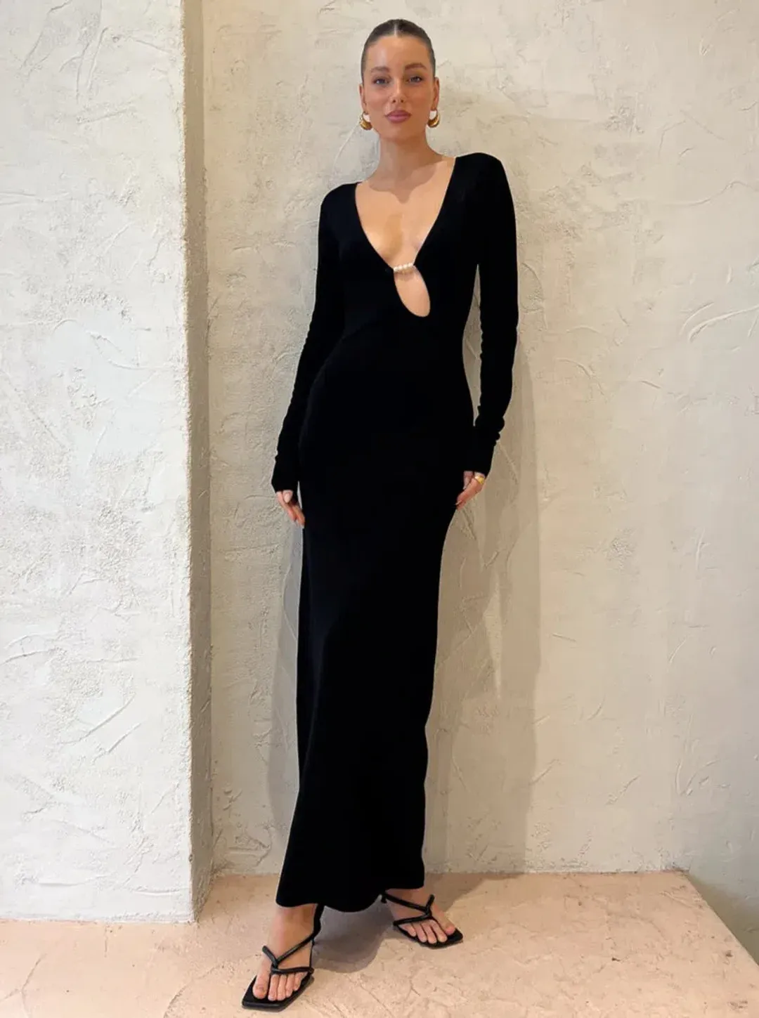 Sir the Label Kinetic Beaded Maxi Dress Black Size 0/ AU 6 for rent on The Volte - main image