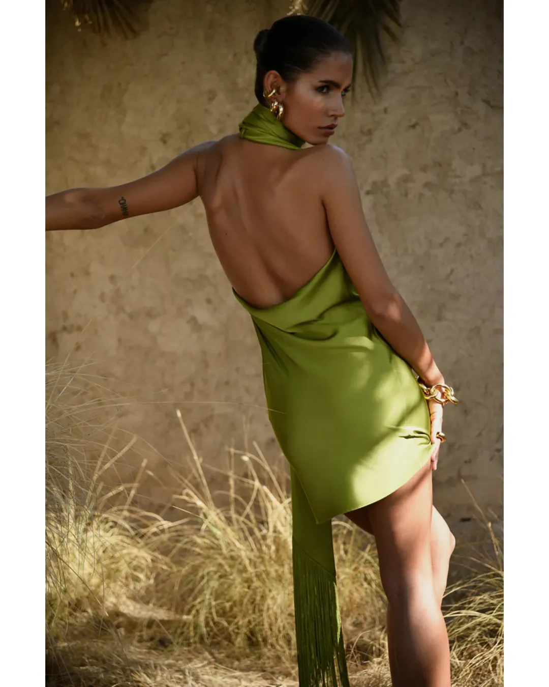 Rat & Boa Serafia Dress Green Size AU 10 for rent on The Volte - main image