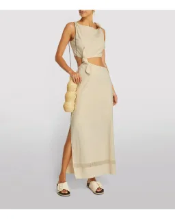 Sir The Label Marne Knot Dress Beige Size AU 6 for rent on The Volte - image 1