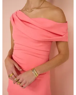 Sofia The Label Alexis Off Shoulder Gown Watermelon Size AU 8 for rent on The Volte - image 2