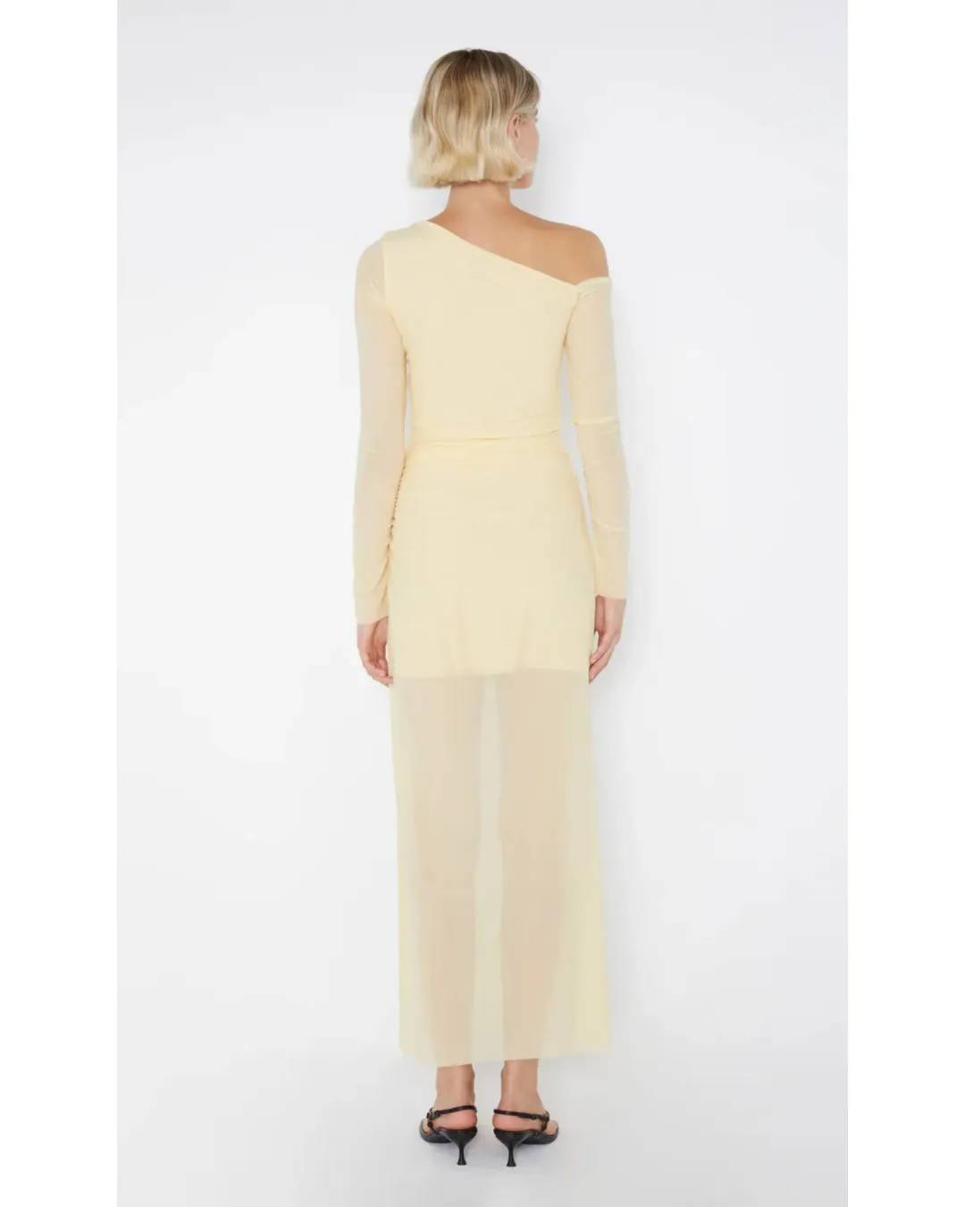 Bec & Bridge Fae Asym Long Sleeve Dress in Butter Yellow Size AU 10 for rent on The Volte - main image