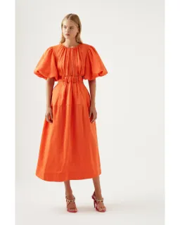 Aje Cosette Tie Back Midi Dress Orange Size AU 12 for rent on The Volte - image 1