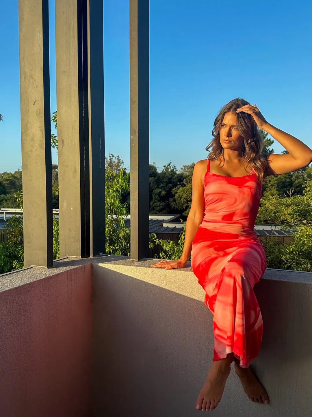 Kookai Haven Maxi Dress Strawberry Size AU 6 for rent on The Volte - main image