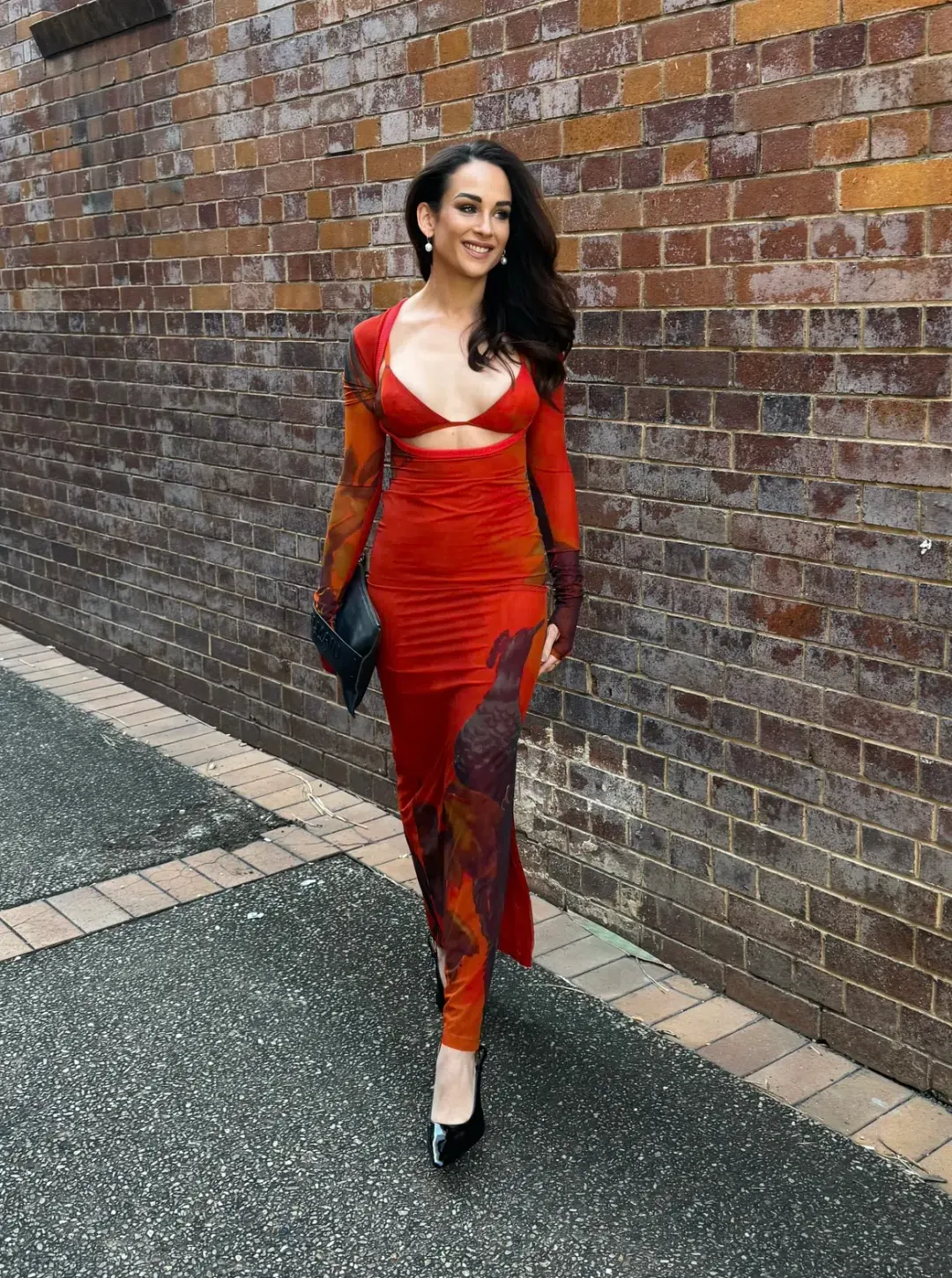 Sir The Label Libertine Cut Out Midi Dress Wren Print Size 0 / AU 6 for rent on The Volte - main image