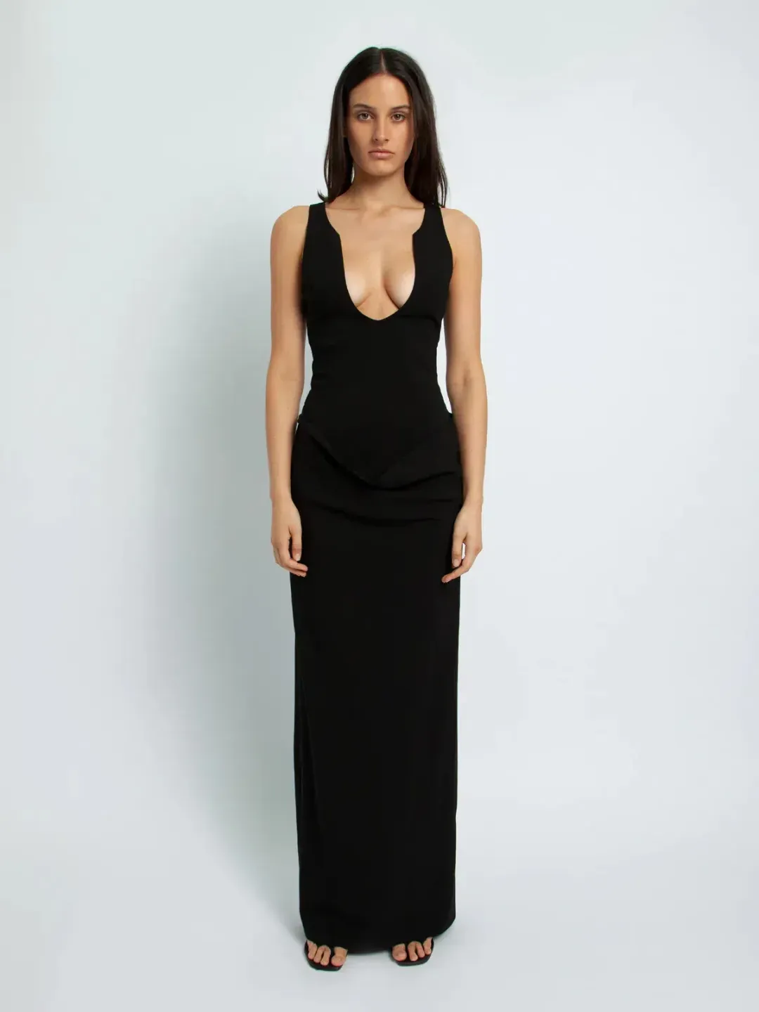 Christopher Esber Arced Column Dress Black Size 6 for rent on The Volte - main image