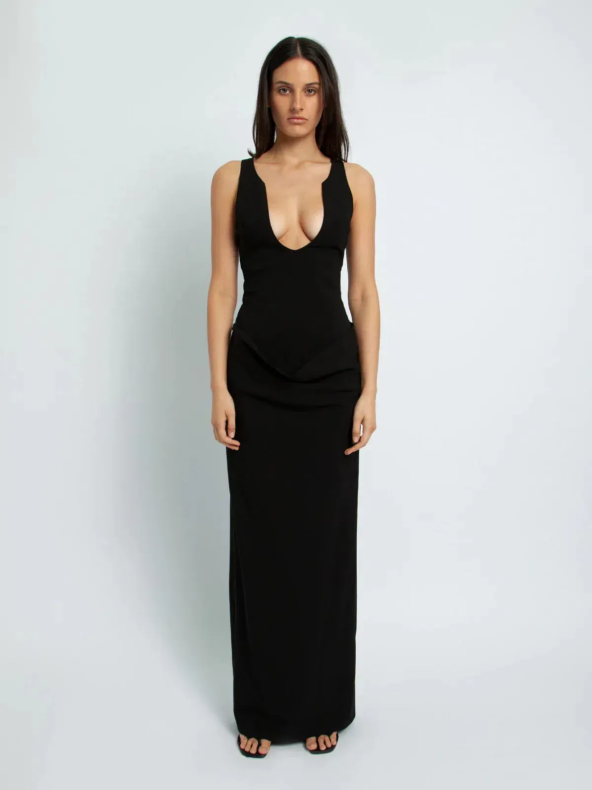 Christopher Esber Arced Column Dress Black Size 6 for rent on The Volte - main image