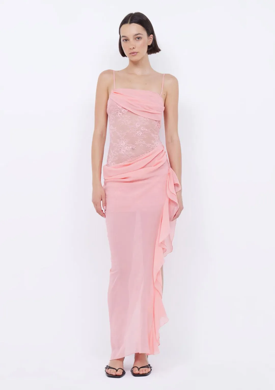 Bec & Bridge Liv Asym Maxi Dress Pink Sherbet Size 10 for rent on The Volte - main image