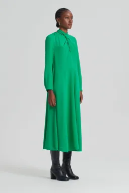 Scanlan Theodore Silk Drape Neck Dress Emerald Size 10 for rent on The Volte - image 2