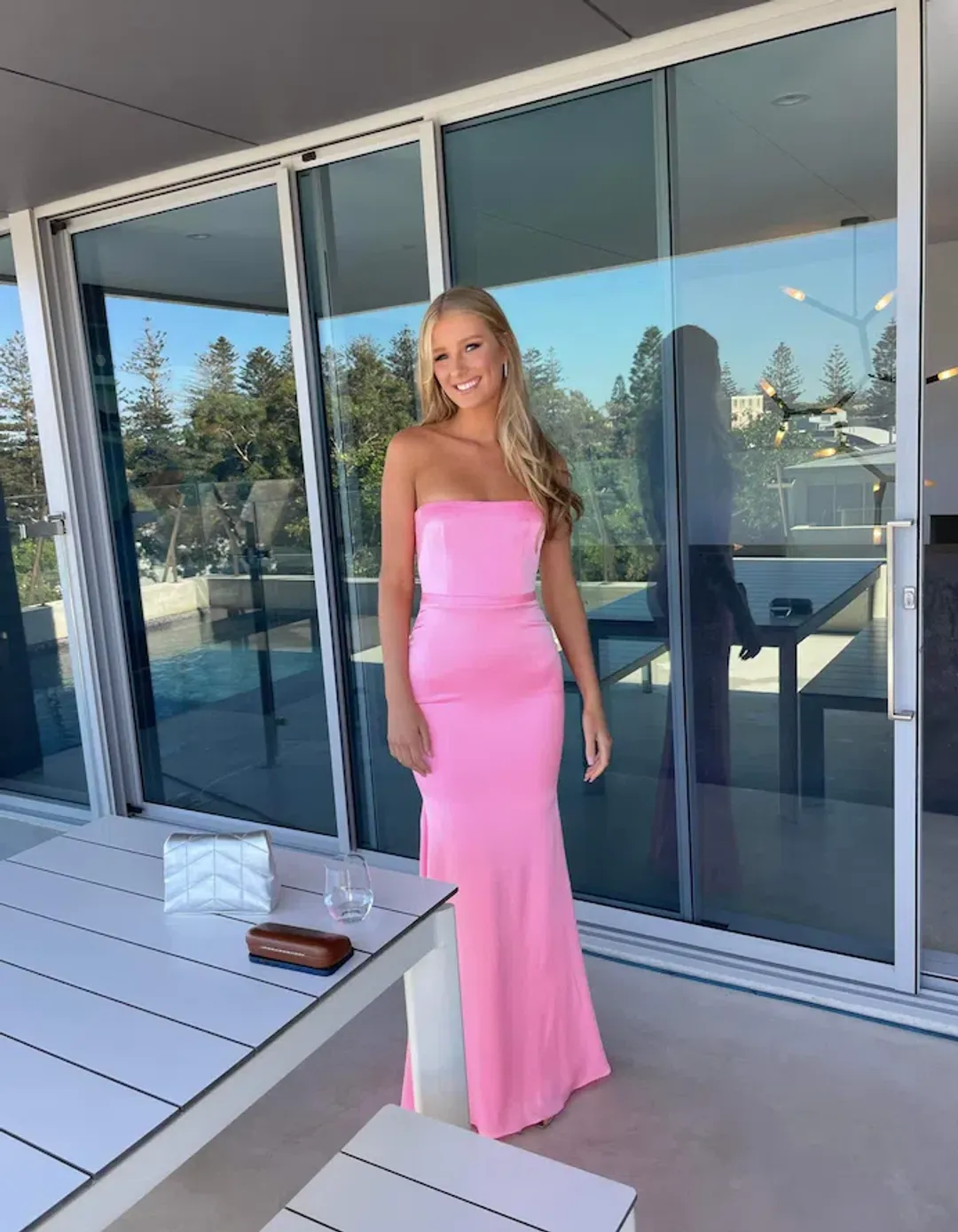 Alex Perry Strapless Gown Pink Size 6 for rent on The Volte - main image