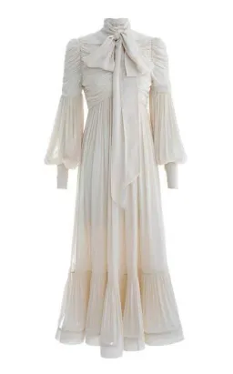 Zimmermann Celestial Ruched Midi Dress Cream Size 0P / AU 6 for rent on The Volte - image 2