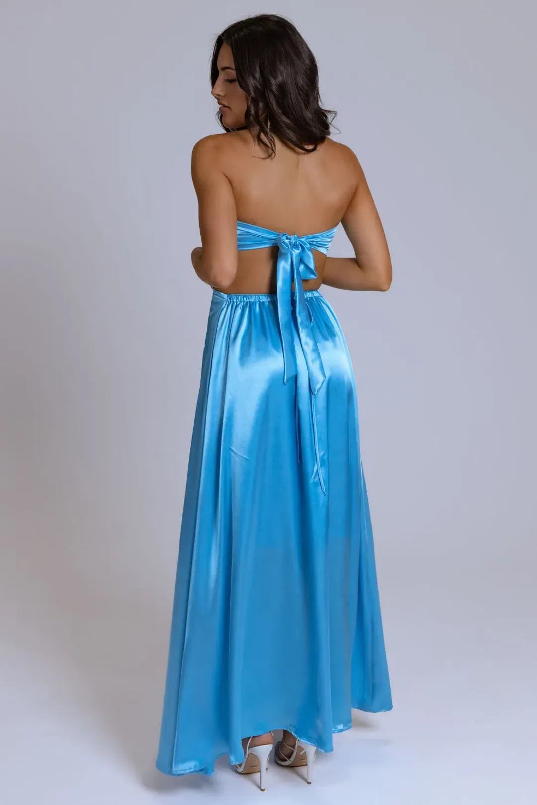 Lane + Sass Luna Dress Blue Size M/ AU 8 for rent on The Volte - main image