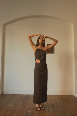 Elaine Hersby Pippa Midi Dress Black Size M / AU 10 for rent on The Volte - image 3