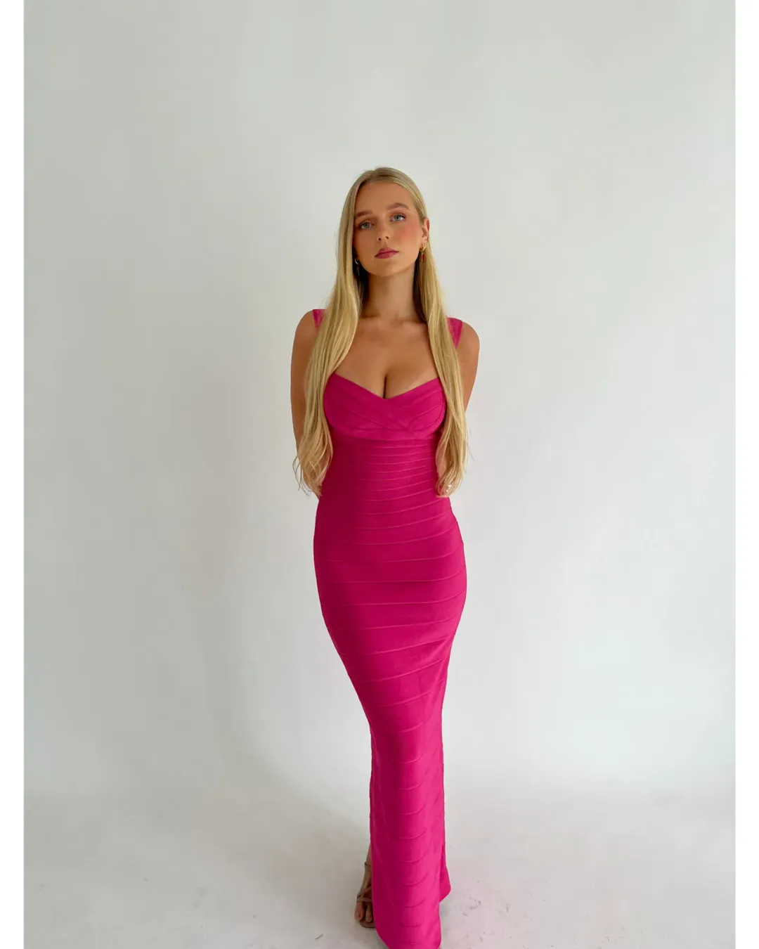 Herve Leger Bandage Gown Pink Size S / AU 8 for rent on The Volte - main image