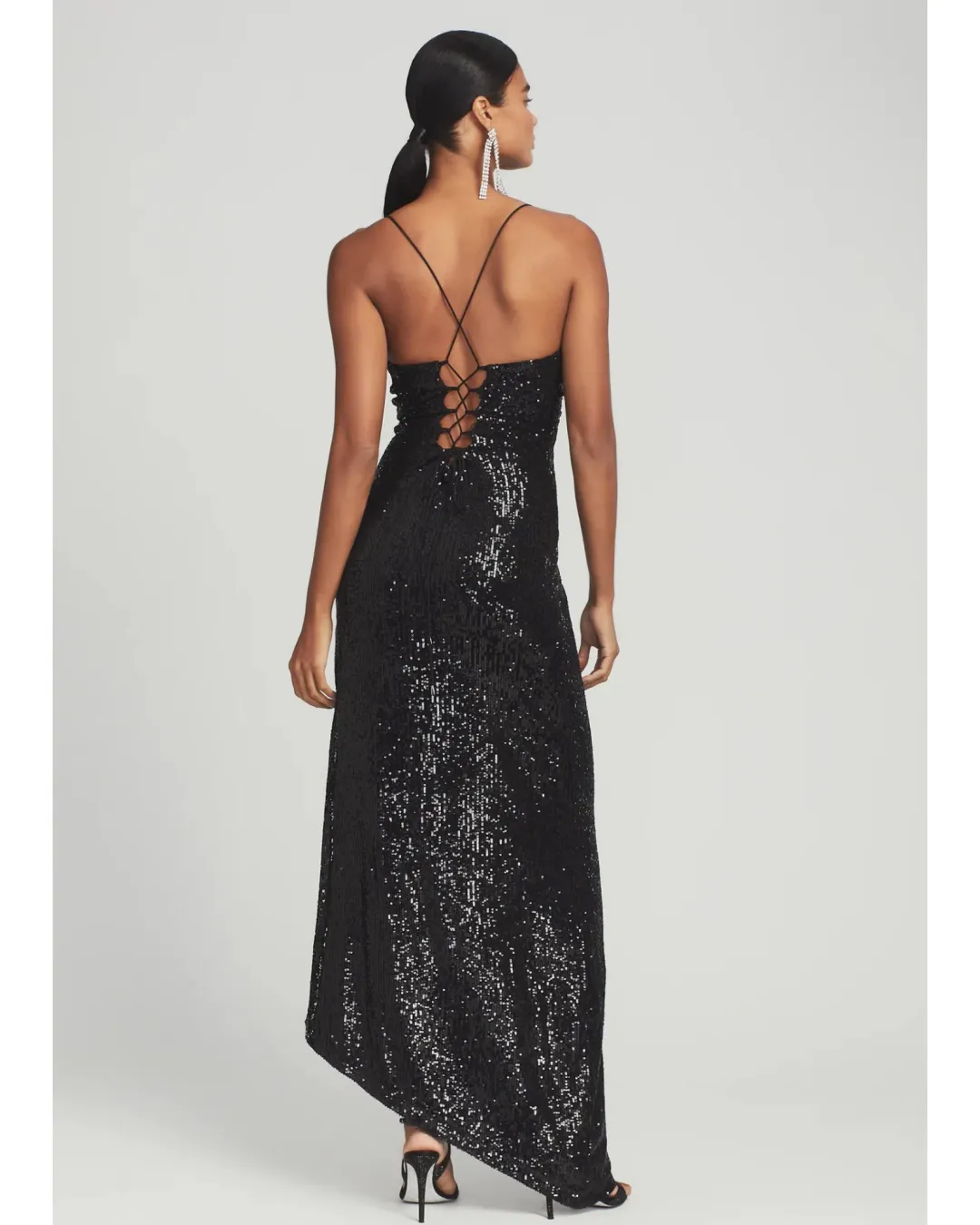 Retrofete Violet Sequined Maxi Dress in Black Size XS / AU 6 for rent on The Volte - main image
