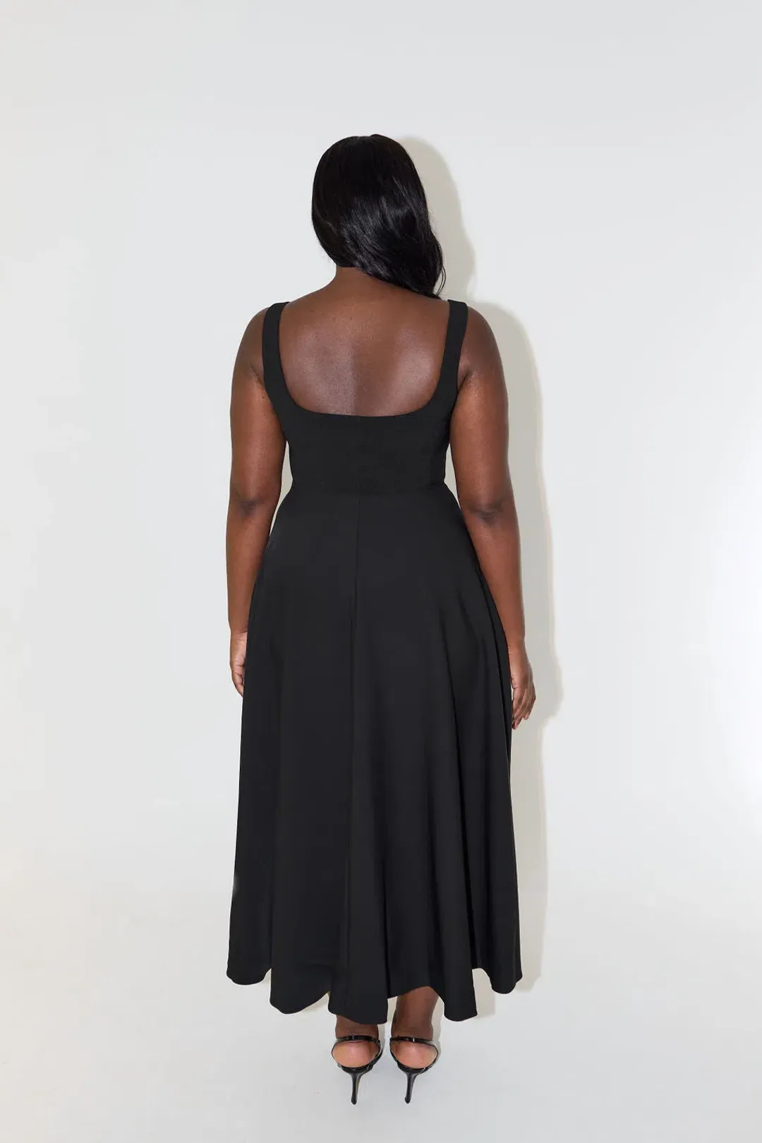 Odd Muse The Ultimate Muse High Waist Square Neck Midi Dress Black Size L / AU 12 for rent on The Volte - main image
