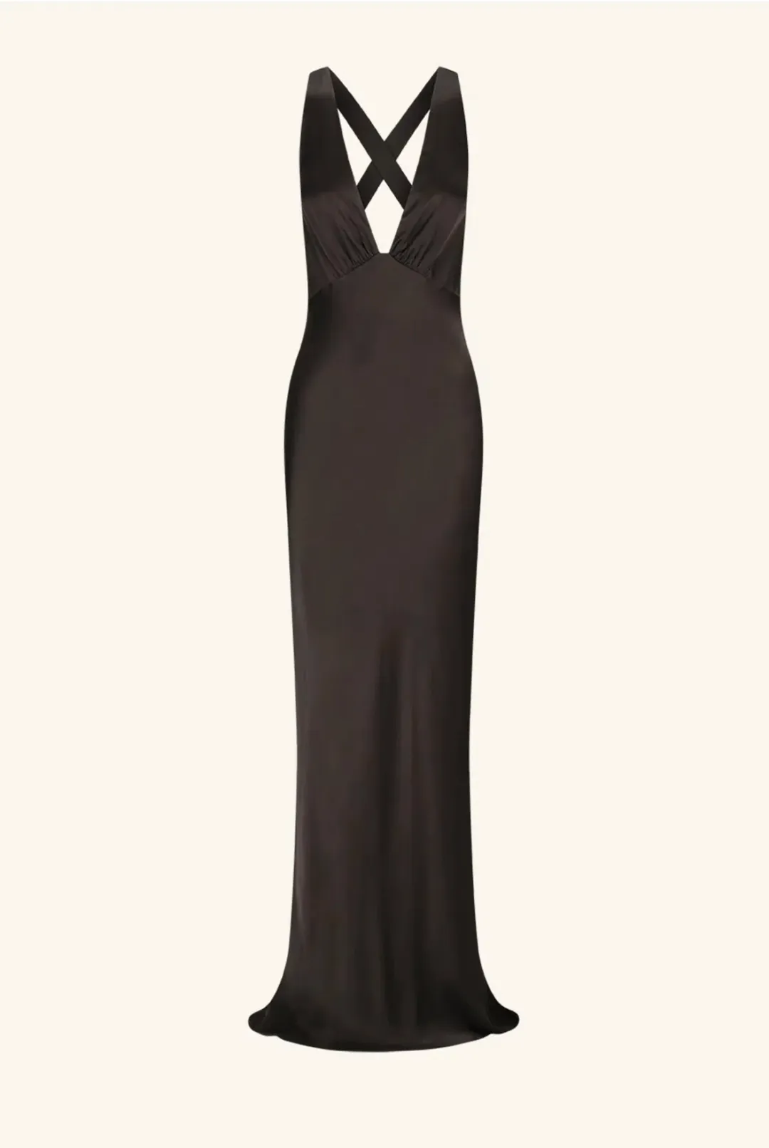 Shona Joy La Lune Plunged Cross Back Maxi Dress in Black Size 6 for rent on The Volte - main image