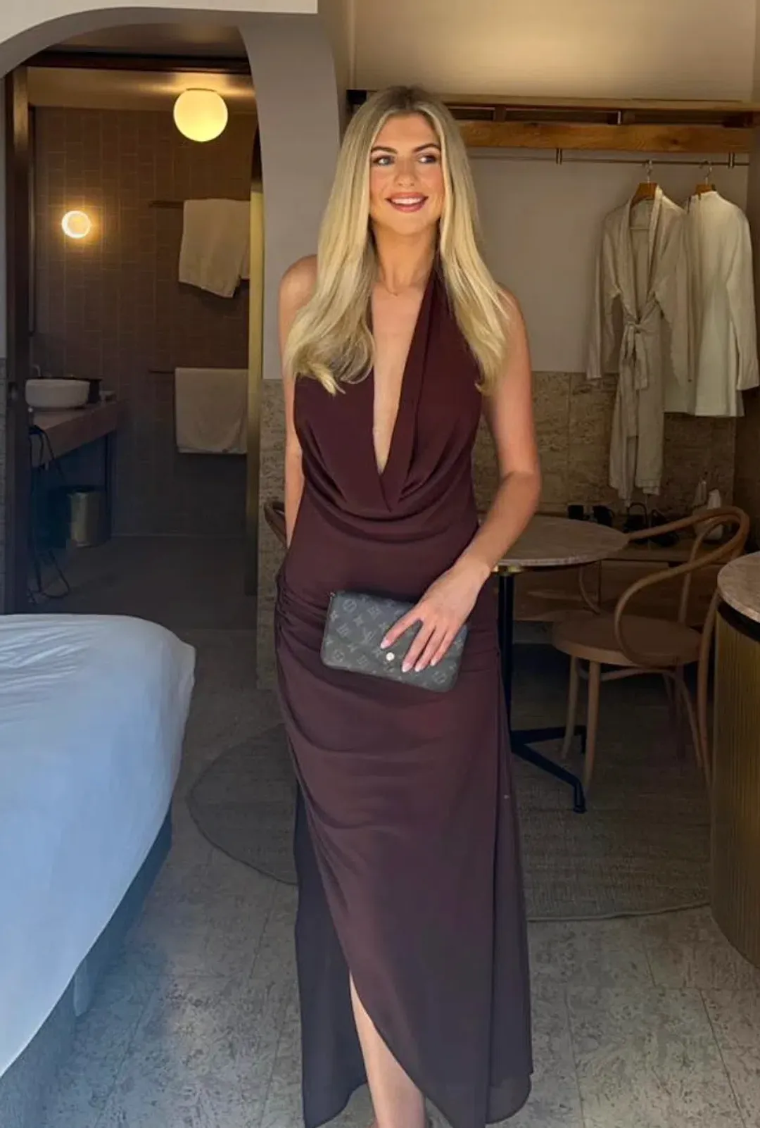 Natalie Rolt Anastasia Dress Espresso Size 1 / AU 8 for rent on The Volte - main image