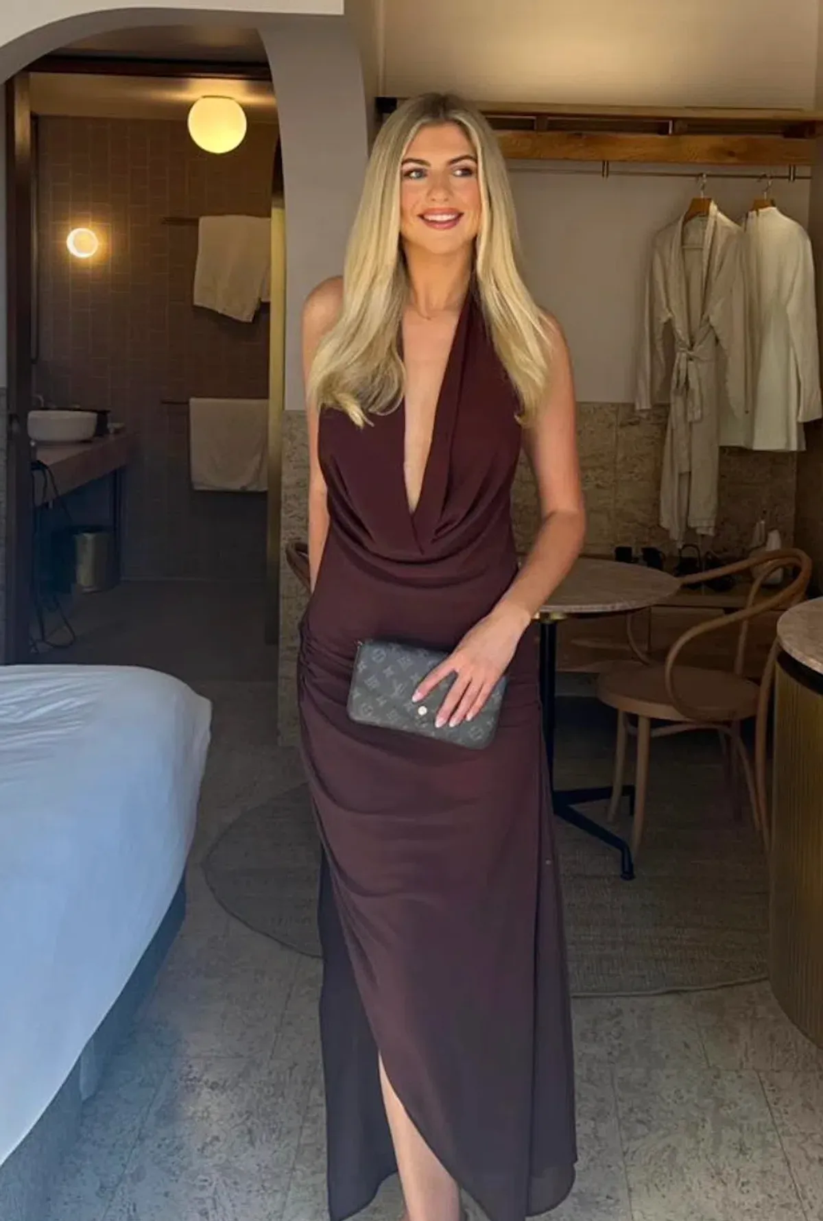 Natalie Rolt Anastasia Dress Espresso Size 1 / AU 8 for rent on The Volte - main image