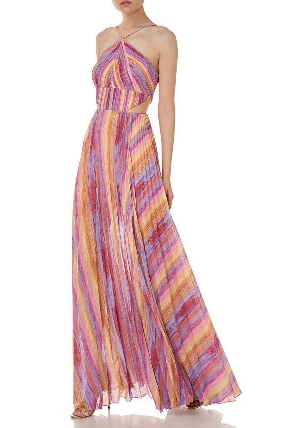 AMUR Janet Cutout Pleated Evening Dress Gown size 8 for rent on The Volte - main image