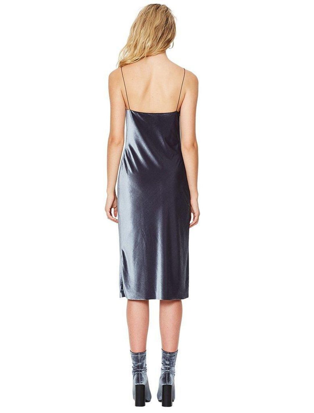 Bec & Bridge Shadow Velvet Dress Blue Size AU 8 for rent on The Volte - main image