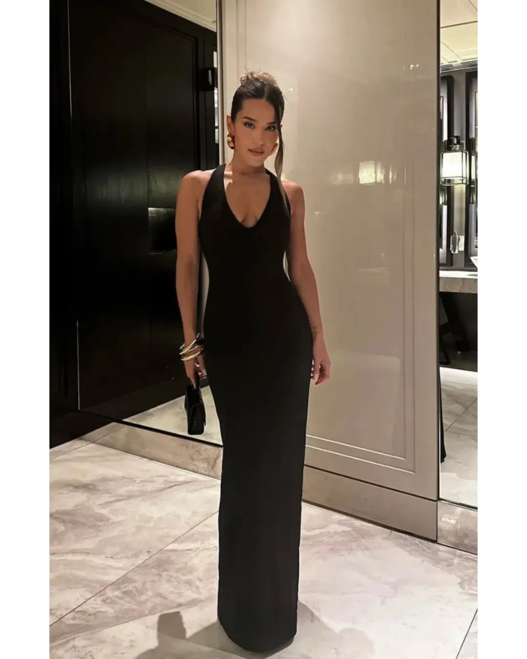 Effie Kats Eiza Gown Black Size AU 6  for rent on The Volte - main image