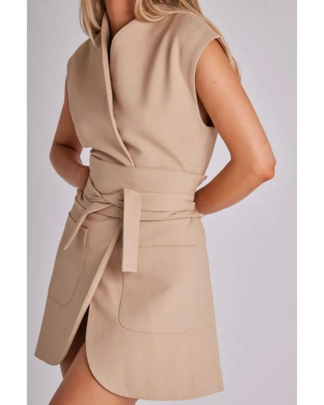 Odd Muse Ultimate Muse Sleeveless Dress Beige Size AU 12 for rent on The Volte - main image