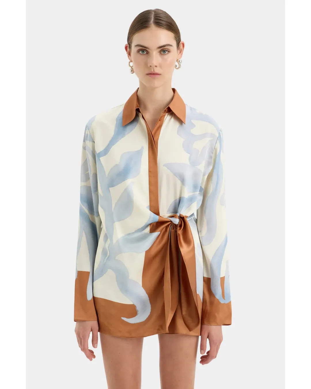 Sir The Label Sorrento Shirt Dress in Sciarpa Print Size 1 / AU 8 for rent on The Volte - main image