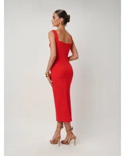 Effie Kats Marbella Dress In Cherry Red Size AU 10 for rent on The Volte - image 3