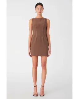 MISHA Micha Mini Dress Brown Size 12 for rent on The Volte - image 1