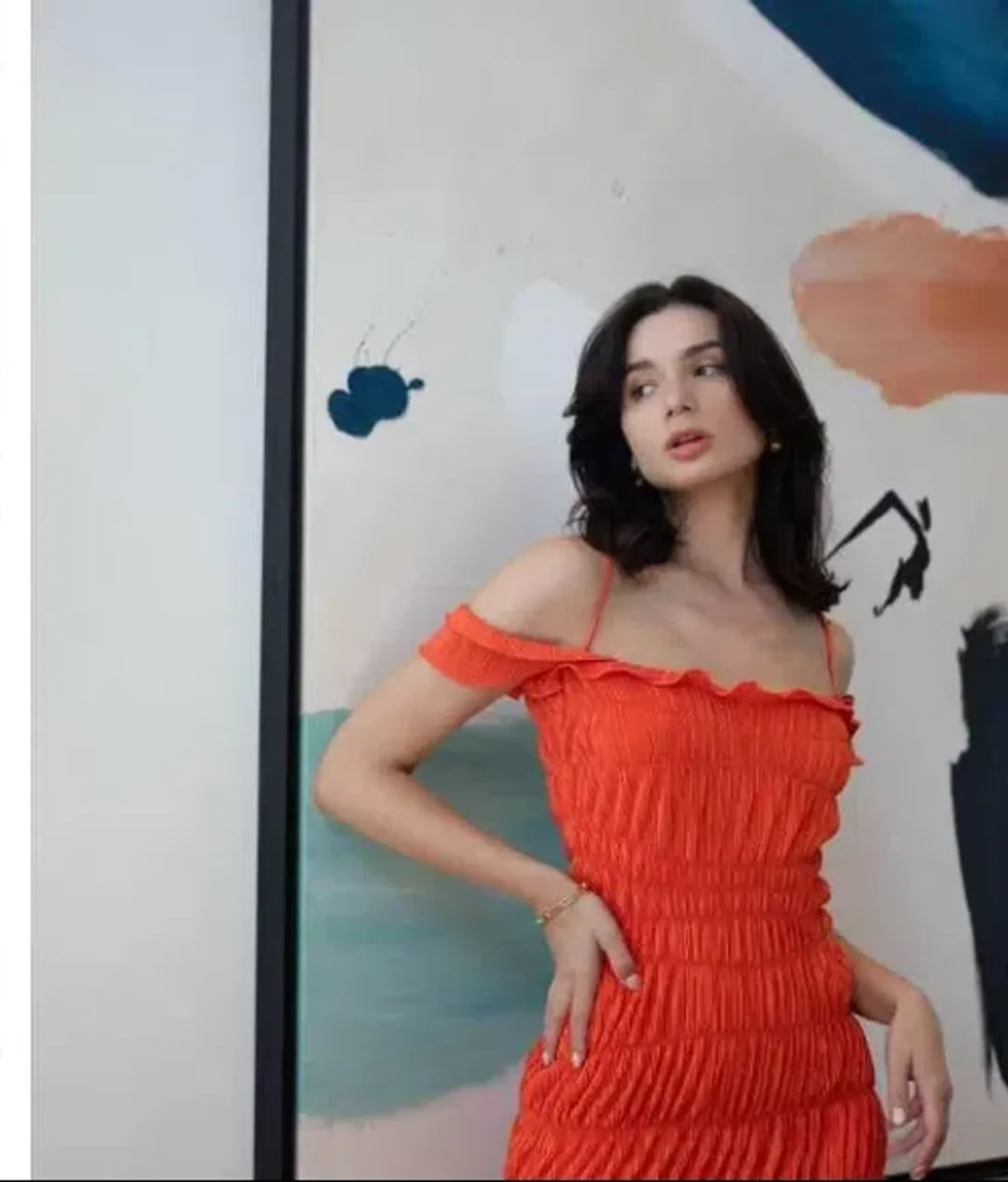 Georgia Hardinge Indra Dress in Red Orange Size 8 for rent on The Volte - main image