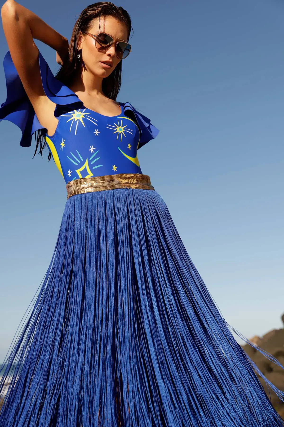 Love, Bonfire The Label Top Size S and Deep Blue Yonder Skirt Size XS Set Blue for rent on The Volte - main image