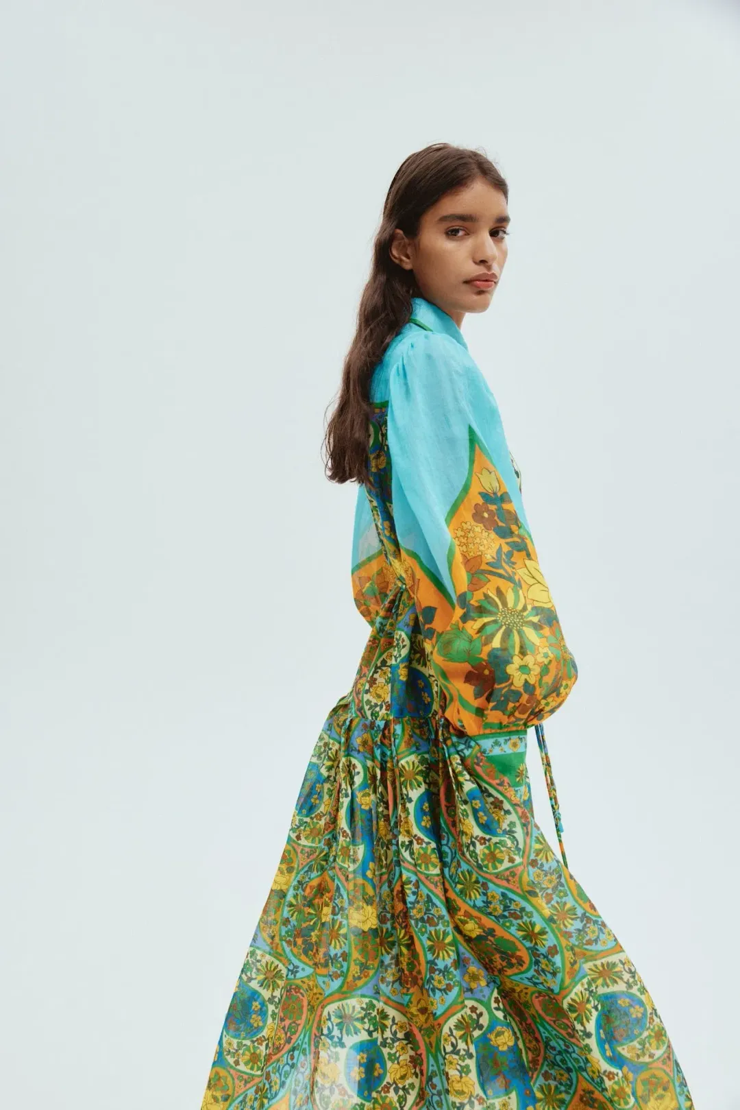 Alemais Sofie Midi Shirtdress Multi Size 14 for rent on The Volte - main image