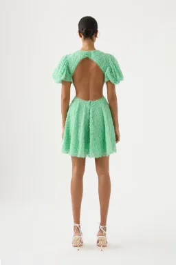 Aje Context Embellished Mini Dress Marine Green Size 8 for rent on The Volte - image 3