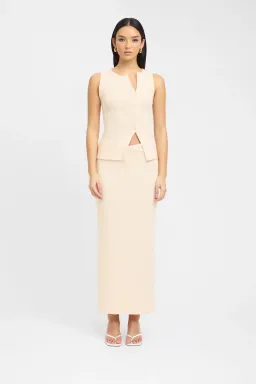 Kookai Bec Button Tank Size 36 and Carter Maxi Skirt Size 34 Set Butter Cream for rent on The Volte - image 1