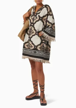 Zimmermann Clover Terry Towel Mini Dress in Cream Black Size 2 / AU 12  for rent on The Volte - image 1