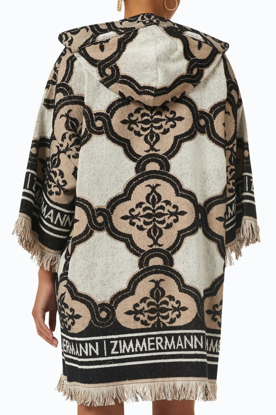 Zimmermann Clover Terry Towel Mini Dress in Cream Black Size 2 / AU 12  for rent on The Volte - main image