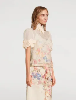 Zimmermann Luminosity Liftoff Flower Top & Midi Skirt Set Morisot Cream Print Size 1 / AU 10 for rent on The Volte - image 2