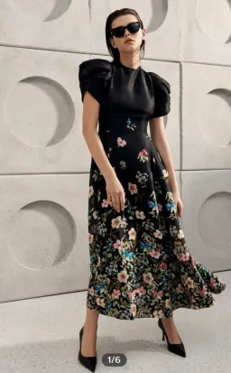 Limited Edition - Black Floral Maxi Dress Size 8 for rent on The Volte - image 1