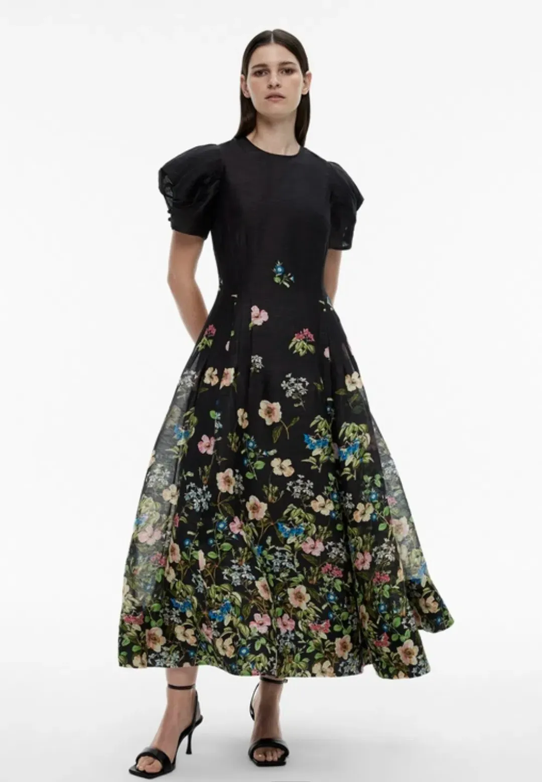 Limited Edition - Black Floral Maxi Dress Size 8 for rent on The Volte - main image