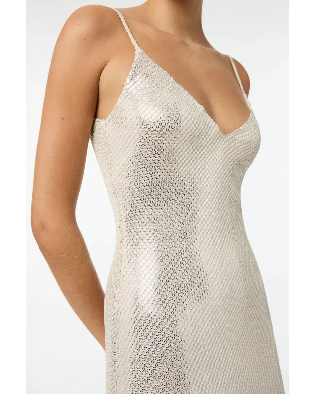 Manning Cartell High Voltage Slip Dress Nude Silver Size AU 8 for rent on The Volte - main image