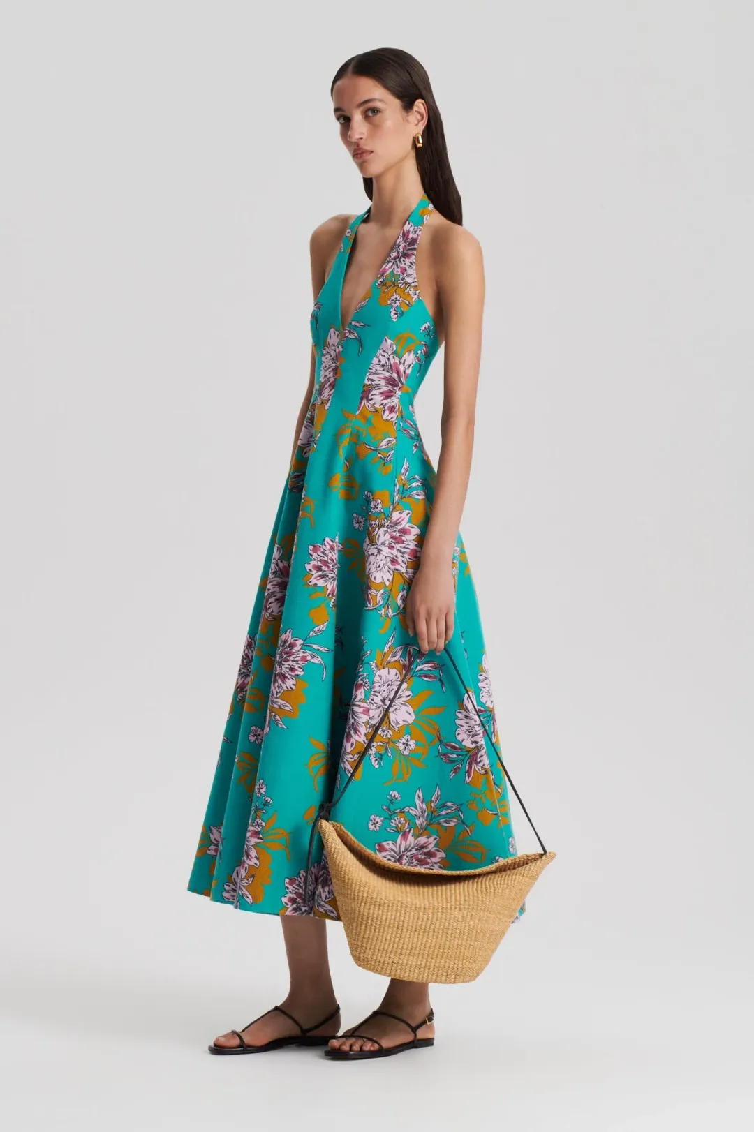 Scanlan Theodore Floral Halter Dress Size 8  for rent on The Volte - main image