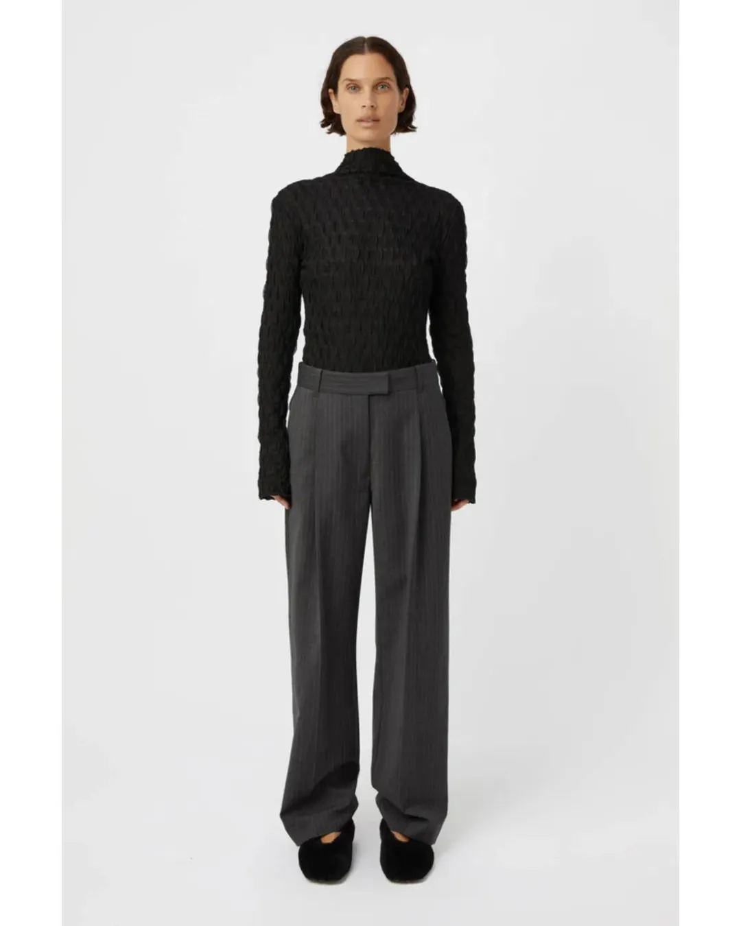 Camilla and Marc Brancusi Blazer and Pant Set Charcoal Pinstripe Size AU 8 for rent on The Volte - main image