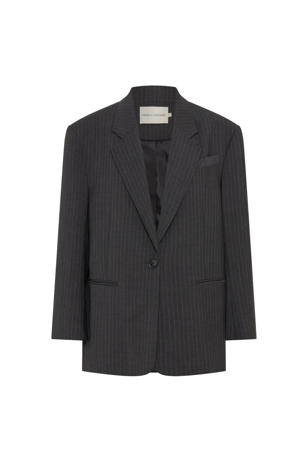 Camilla and Marc Brancusi Blazer and Pant Set Charcoal Pinstripe Size AU 8 for rent on The Volte - main image