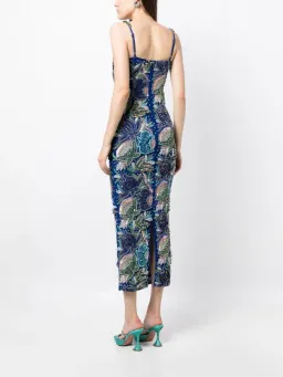 Rachel Gilbert Piper Beaded Midi Dress Ocean Blue Size AU 8 for rent on The Volte - image 3