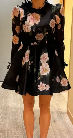 Zimmermann Natura Liftoff Mini Dress Black Camellia Size 1 / AU 10 for rent on The Volte - image 4