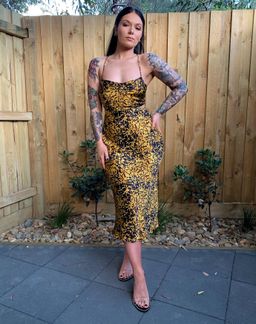 Bec & Bridge Turtle Rock Midi Dress Gold/Black Size AU 8 for rent on The Volte - image 2