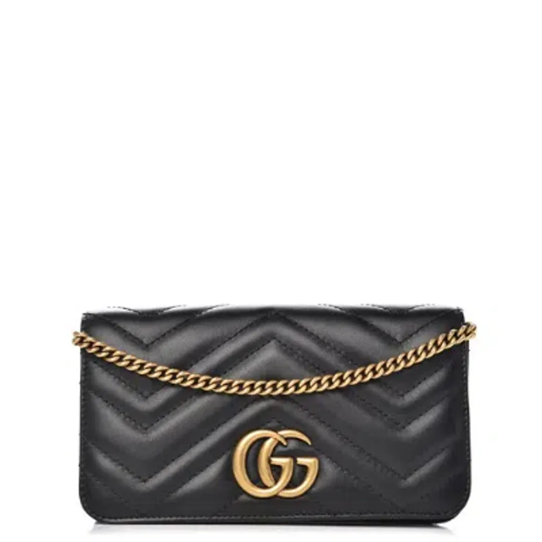 Gucci Calfskin Matelasse Mini Bag Black for rent on The Volte - main image