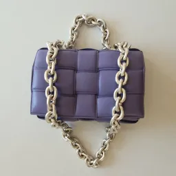 Bottega Veneta Chain Padded Cassette Bag Purple for rent on The Volte - image 1