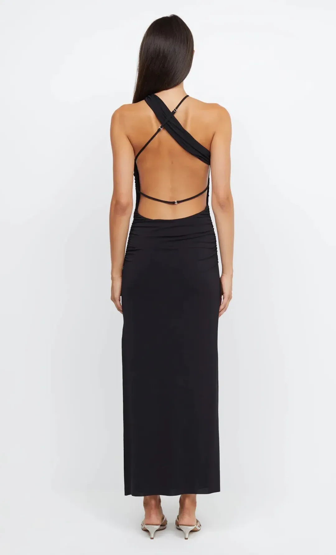 Bec & Bridge Montana Cross Over Midi Dress Black Size 8 for rent on The Volte - main image